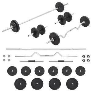 vidaXL K&auml;si- ja levypainosarja 30 kg
