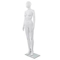 vidaXL Aidon kokoinen naismallinukke lasijalustalla valkoinen 175 cm