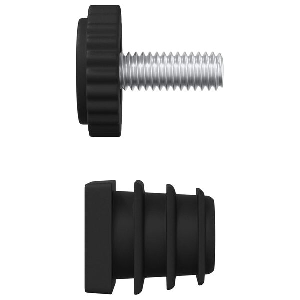 vidaXL Kalustetukijalat S&auml;&auml;dett&auml;v&auml; 2 pcs Musta M6 PP