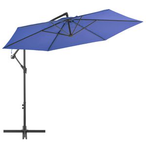 vidaXL Aurinkovarjo cantilever alumiinitolppa 300 cm sininen