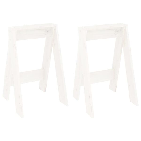 vidaXL Jakkarat 2 kpl valkoinen 40x40x60 cm täysi mänty