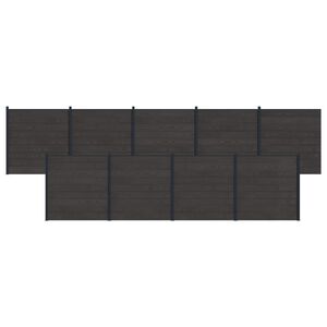 vidaXL Aidat Setti 9 pcs 1564 x 186 cm WPC ja alumiini Musta