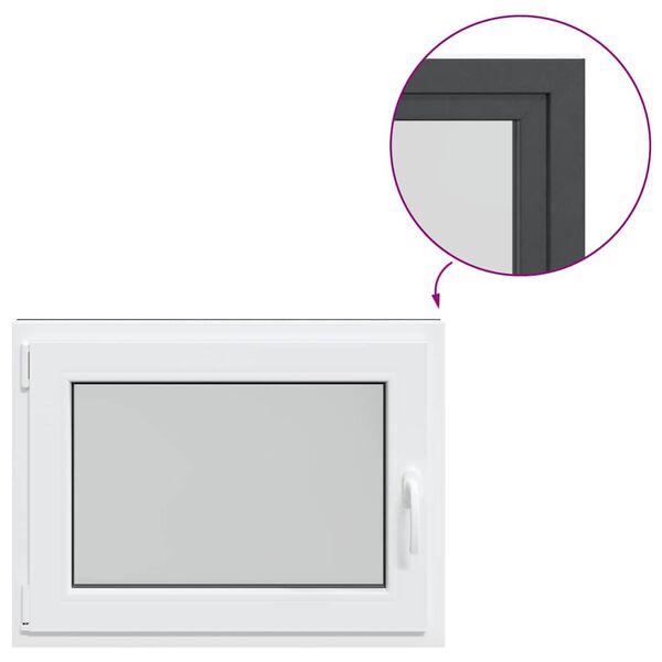 vidaXL Kellari-ikkuna "RISOR" 80x50 cm kallistus-/k&auml;&auml;ntymisovi DIN vasen antrasiitti