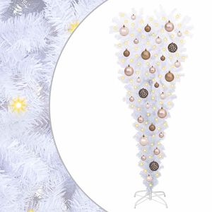 vidaXL Tekojoulukuusi 150 LED-valoilla Valkoinen 120 cm PVC ja Ter&auml;s