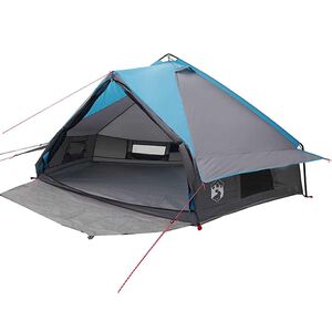 vidaXL Teepee-teltta 8-henkiselle Sininen ja harmaa 490 x 410 x 210 cm