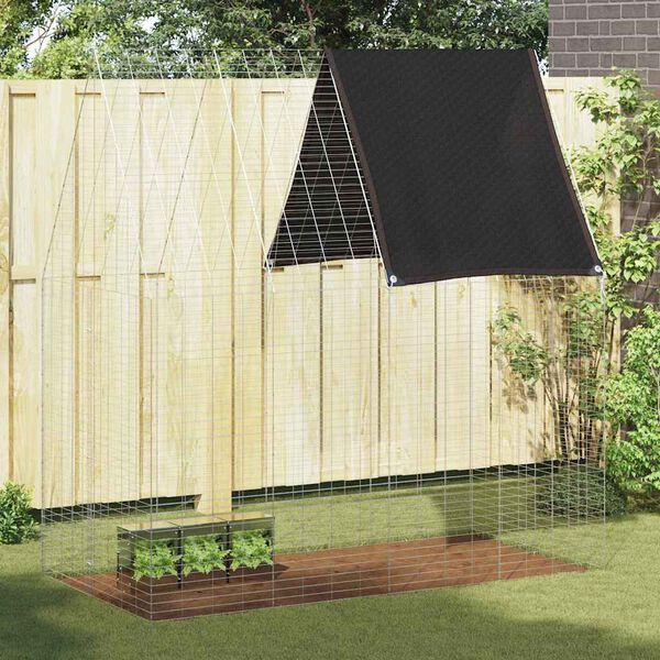 vidaXL Kaniinih&auml;kki Hopea 200 x 100 x 210 cm Galvanoitu ter&auml;s