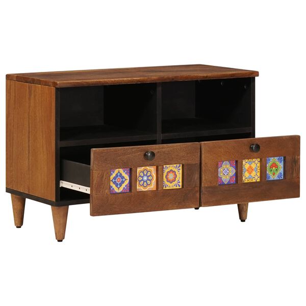 vidaXL Sohvap&ouml;yt&auml; Ruskea 80 x 54 x 40 cm Kiinte&auml; mango puu