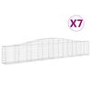 vidaXL Kaarevat kivikorit 7 kpl 400x30x60/80 cm galvanoitu rauta