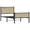 vidaXL Metallinen sängynrunko ilman patjaa Sonoma-tammi 75x190 cm