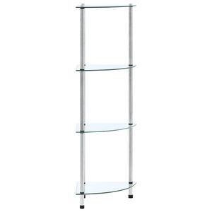 vidaXL 4-kerroksinen hylly l&auml;pin&auml;kyv&auml; 30x30x100 cm karkaistu lasi