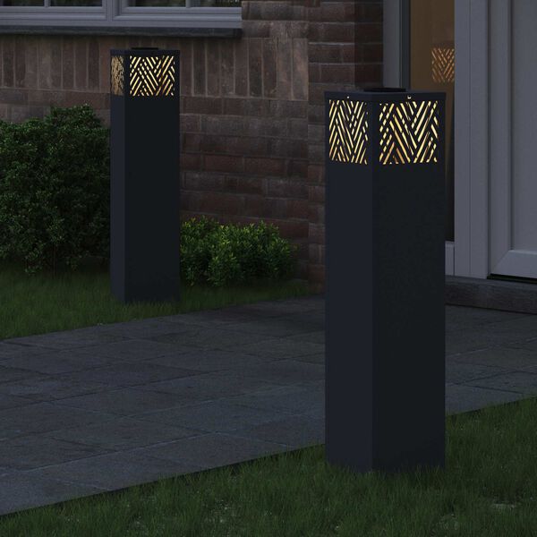 vidaXL Aurinko LED-polkuvalo 2 pcs Antrasiitti Kylm&auml;valssattu ter&auml;s