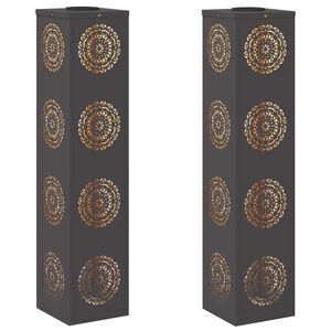 vidaXL Aurinko LED-polkuvalo 2 kpl L&auml;mpim&auml;n Valkoinen 18 x 18 x 80 cm