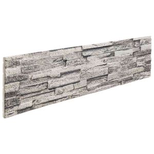 vidaXL Sein&auml;paneelit 10 kpl 100 x 25 cm Vaaleanharmaa EPS vaahtomuovi