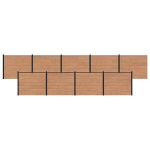 vidaXL Aitapaneeli 9 pcs WPC ja alumiini Ruskea