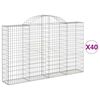 vidaXL Kaarevat kivikorit 40 kpl 200x30x120/140 cm galvanoitu rauta