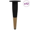 vidaXL Huonekalujalat 12 kpl Musta ja kulta &Oslash; 40 x 98 mm Rauta