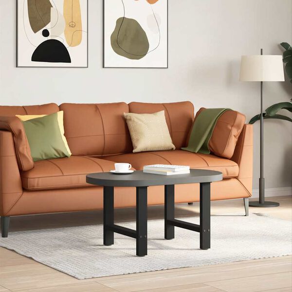 vidaXL Sohvapöydän jalat mustat 2 kpl 50x(42-43) cm teräs