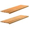 vidaXL ikkunalaudat 2 kpl vaaleanruskea 140x40x2 cm massiivipuutammea