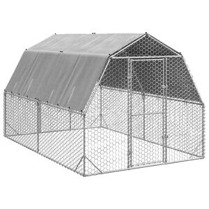 vidaXL Kanan juoksu katolla 2,5x4x2,25 m galvanoitua ter&auml;st&auml;