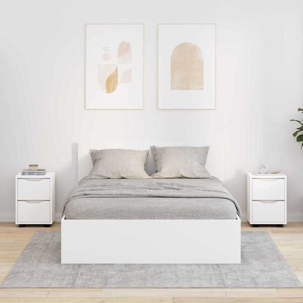 vidaXL Y&ouml;p&ouml;yd&auml;t 2 pcs Valkoinen 30,5 x 30 x 43 cm Tekninen puu