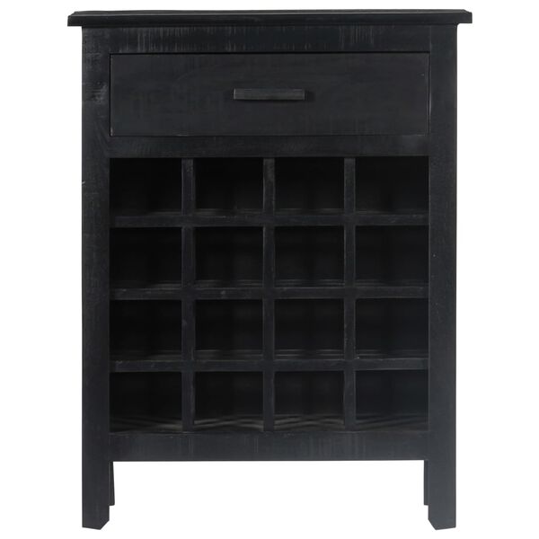 vidaXL Viinipulloteline musta 56x35x75 cm t&auml;ysi mangopuu