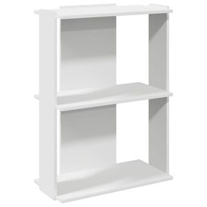 vidaXL Kirjahylly 3-kerroksinen valkoinen 60x30x80 cm Engineered Wood
