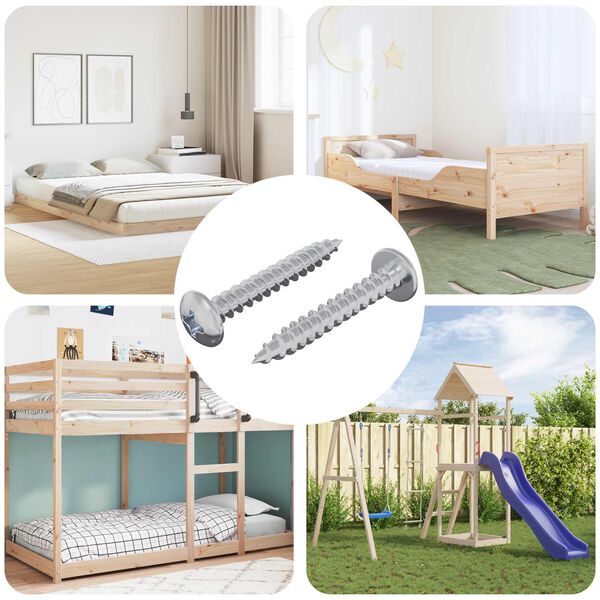 vidaXL Puuruuvi 2 pcs Hopea M4 x 28 mm Rauta