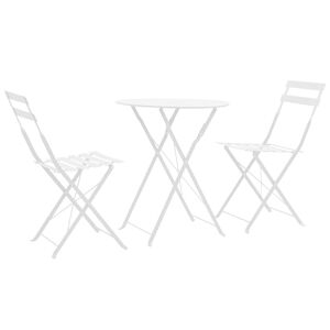 vidaXL 3-osainen Bistrosarja Ter&auml;s Valkoinen