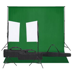 vidaXL Valokuvastudiosarja valosarjalla ja taustakankaalla