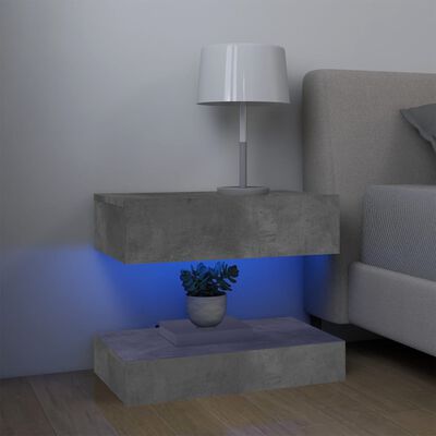 vidaXL TV-taso LED-valoilla betoninharmaa 60x35 cm