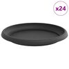 vidaXL Py&ouml;re&auml; kukkatarjotin 24 kpl Musta &Oslash; 21,5 x 2,5 cm Muovi