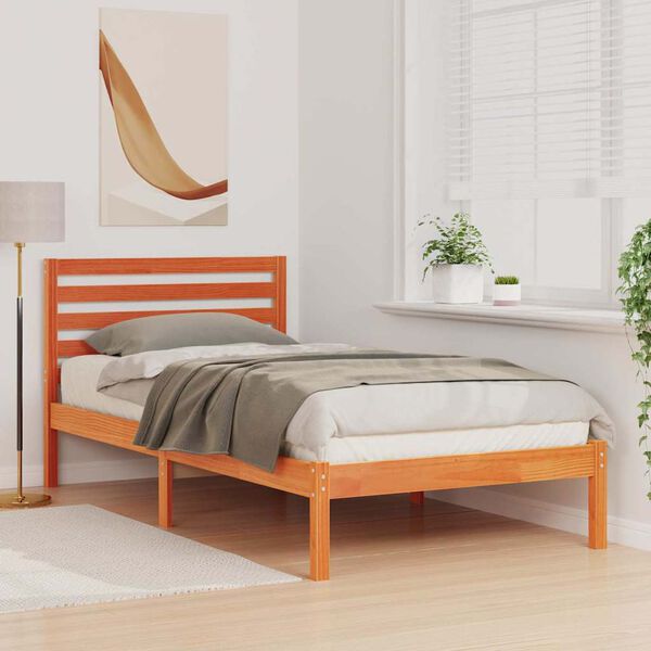 vidaXL Sängyn runko Vaha ruskea 2FT6 Small Single Massiivinen mänty