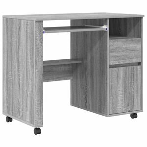 vidaXL Py&ouml;r&auml;llinen ty&ouml;p&ouml;yt&auml; Harmaa Sonoma Tekninen puu 91 x 50 x 77 cm
