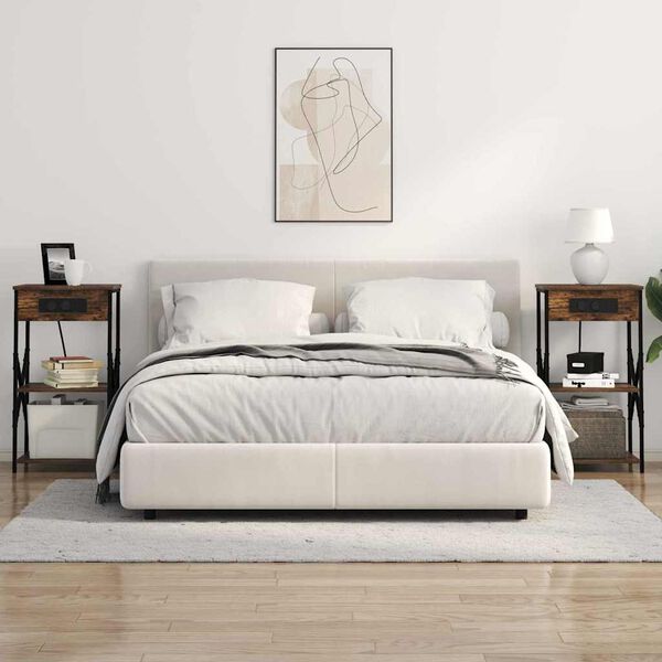 vidaXL Y&ouml;p&ouml;yt&auml;kaappi hyllyll&auml; Savup&auml;hkin&auml; 41 x 31 x 76 cm Tekninen puu