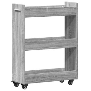 vidaXL Kaappi py&ouml;rill&auml; harmaa Sonoma 60x22x79 cm tekninen puu