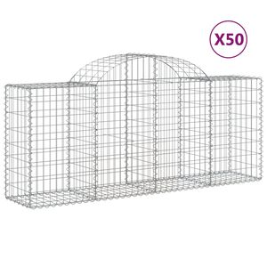 vidaXL Kaarevat kivikorit 50 kpl 200x50x80/100 cm galvanoitu rauta