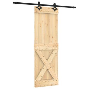 vidaXL Liukuovi 70 x 210 cm Massiivinen m&auml;nty (k&auml;sittelem&auml;t&ouml;n)