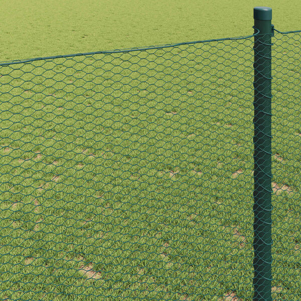 vidaXL Kuusikulmainen aita Vihre&auml; 1,4 x 10 m Polyvinyylikloridi