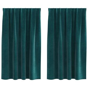 vidaXL Pimennysverhot 2 pcs Tummanvihre&auml; 140 x 140 cm Sametti
