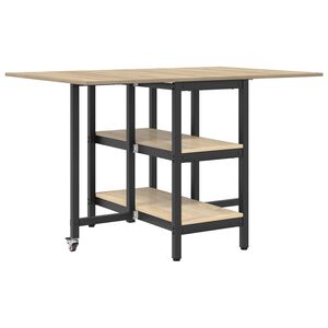 vidaXL Ruokailup&ouml;yt&auml; 122 x 80 x 76,5 cm Tekninen puu Sonoma-tammi