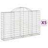 vidaXL Kaarevat kivikorit 5 kpl 200x30x120/140 cm galvanoitu rauta