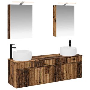 vidaXL Kylpyhuoneen kaappisetti 5 pcs Vanha puu 50 x 14,5 x 70 cm
