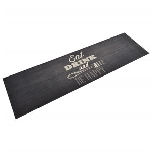 vidaXL Keitti&ouml;n pest&auml;v&auml; matto musta 45x150 cm sametti