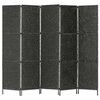 vidaXL 5-Paneelinen tilanjakaja 193x160 cm vesihyasintti musta