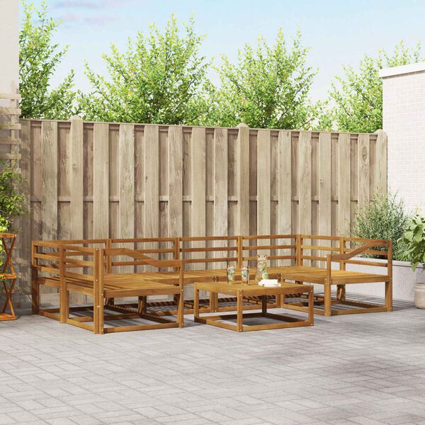 vidaXL Ulkosohvakokoelma 7 pcs Luonnollinen Tihe&auml; akasiapuu