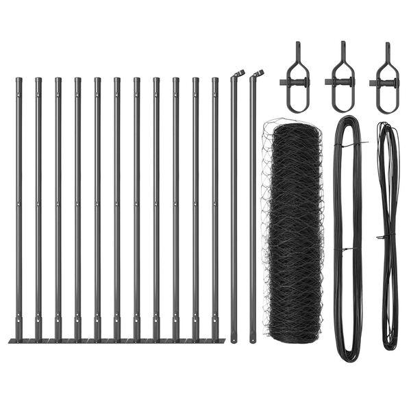 vidaXL Aitalatu Harmaa 25 x 0,4 m (36 mm verkko) Ter&auml;st&auml; ja PVC:t&auml;