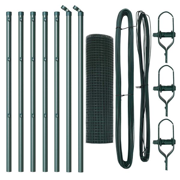 vidaXL Aitalatu Vihre&auml; 10 x 0,8 m (19 x 19 mm verkko) Ter&auml;s ja PVC