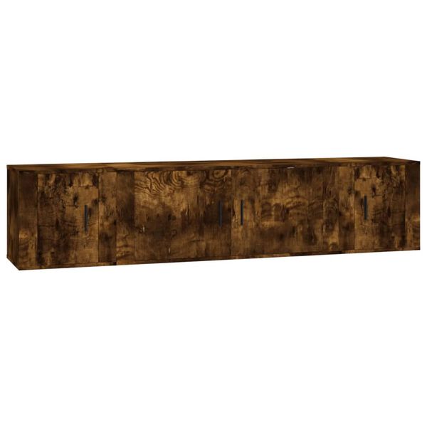 vidaXL 3-osainen TV-kaappisarja savutammi tekninen puu