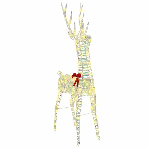 vidaXL 3D Poro 140 LED-valoilla L&auml;mmin valkoinen 128 cm PET