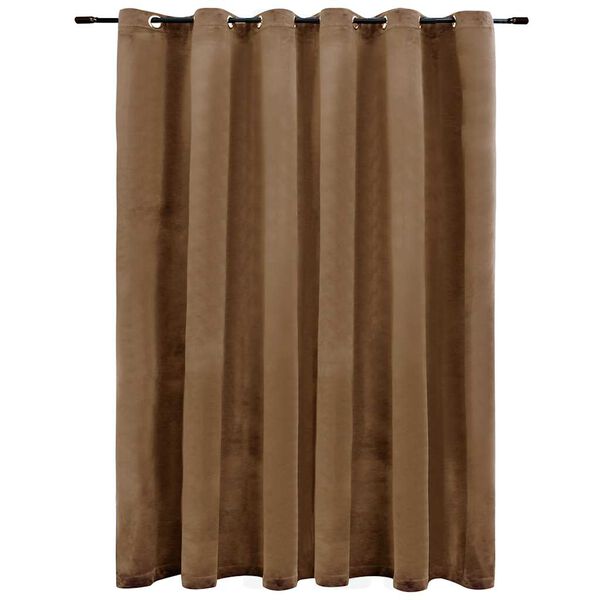 vidaXL Pimennysverho metallirenkailla sametti beige 290x245 cm